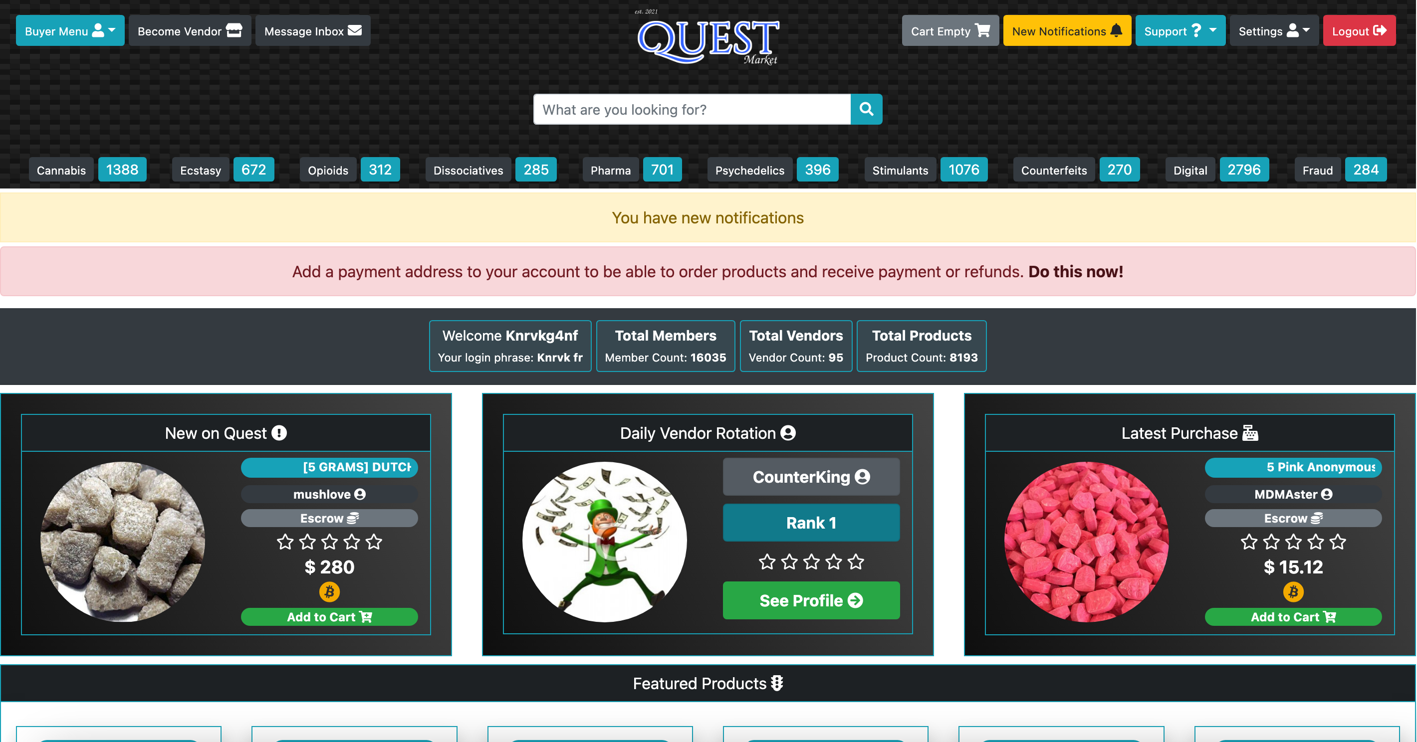 Quest Market Link Quest Url Quest market Onion link review